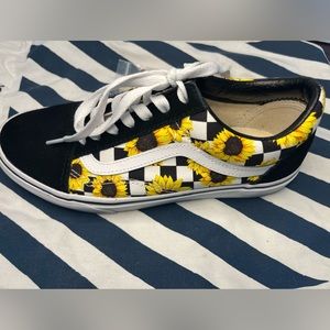 Custom Sunflower Vans Tennis Shoes